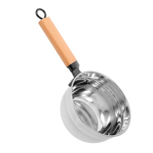 CONGARTENO Edelstahl Wasserschöpfkelle mit Langem Holzgriff Multifunktionale Kochkelle Rostfrei Bruchfest für Haushalt und Küche Edelstahl Schöpflöffel von CONGARTENO
