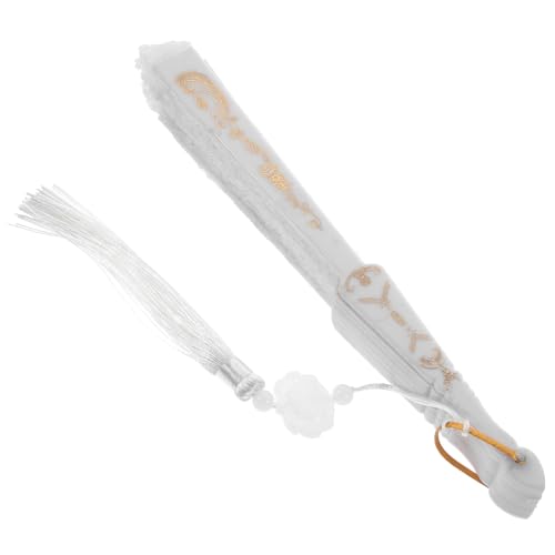 CONGARTENO Eleganter Handfächer aus Spitze mit Quaste Faltbarer Tragbarer Handventilator für Party und DIY Wanddekoration Robustes Pp-material Vintage Stil Weißer Spitzenfächer von CONGARTENO