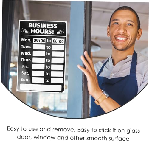 CONGARTENO Geschäftszeiten Schild Selbstklebend Beschreibbar Öffnungszeiten Anzeige für Laden Stark Haftend für Fenster Türen Leicht Ablösbar Geeignet für Bank und Geschäftsschilder CONGARTENO Geschäftszeiten Schild Selbstklebend Beschreibbar Öffnungszeiten Anzeige für Laden Stark Haftend für Fenster Türen Leicht Ablösbar Geeignet für Bank und Geschäftsschilder von CONGARTENO