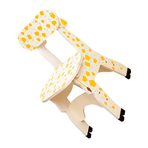 CONGARTENO Giraffen Kinderstuhl aus Holz mit Rückenlehne Sicherer und Niedlicher Sitz für Garten das Kinderzimmer oder Spielbereiche Leicht zu Reinigen und Schadstofffrei von CONGARTENO