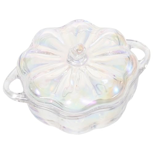 CONGARTENO Glas Kürbis Bonbonglas mit Deckel Halloween Candy Schale aus Glas Dekorativer Aufbewahrungsbehälter für Herbst Thanksgiving Tischdeko Langlebig und Vielseitig Einsetzbar von CONGARTENO