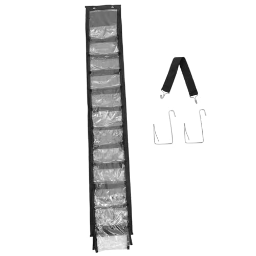 CONGARTENO Große Doppelseitige Aufbewahrungstasche zum Aufhängen Schwarzer Kleider Handtuch Organizer mit Haken Platzsparend für Schrank Yoga Freizeitkleidung Installieren von CONGARTENO