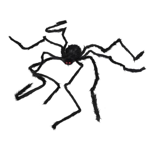 CONGARTENO Halloween XXL Weiche Spinnen Deko für Haustiere Weiches Plüschmaterial Kreative und Gruselige Spider Decoration für Drinnen Originelle Haustier Halloween Accessoires von CONGARTENO