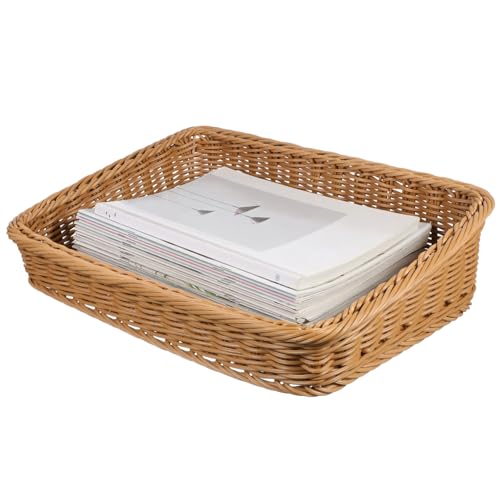CONGARTENO Handgefertigter Aufbewahrungskorb aus Geflochtenem Weidenmaterial Vielseitiger Lebensmittelkorb für Obst Gemüse und Snacks Leichter Picknickkorb für Küche und Outdoor von CONGARTENO