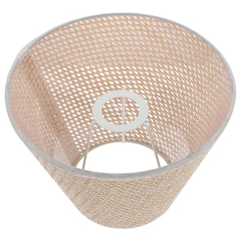 CONGARTENO Handgefertigter Lampenschirm aus Roségold Rattan Rustikaler Vintage Stil Leichter und Stabiler Lampenschirm Ersatz für Tischlampen Einfache Montage Dekoratives Wohnaccessoire von CONGARTENO
