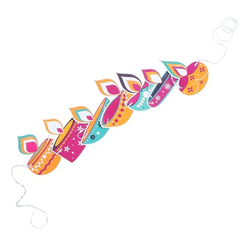 CONGARTENO Happy Diwali Banner Bunte Papier Dekoration für Diwali Feiern Einfach Aufzuhängen Vielseitig Einsetzbar für Klassenzimmer und Partys Langlebig und Wiederverwendbar Festliche von CONGARTENO