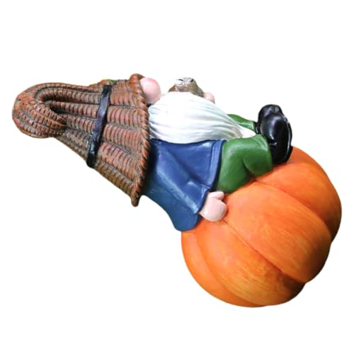 CONGARTENO Herbstliche Gartenzwerg Figur aus Resin Sitzender Gnom mit Kürbis Lustige Gartendeko für Terrasse und Rasen Dekoratives Herbst und Thanksgiving Ornament für Innen und Außen CONGARTENO Herbstliche Gartenzwerg Figur aus Resin Sitzender Gnom mit Kürbis Lustige Gartendeko für Terrasse und Rasen Dekoratives Herbst und Thanksgiving Ornament für Innen und Außen von CONGARTENO