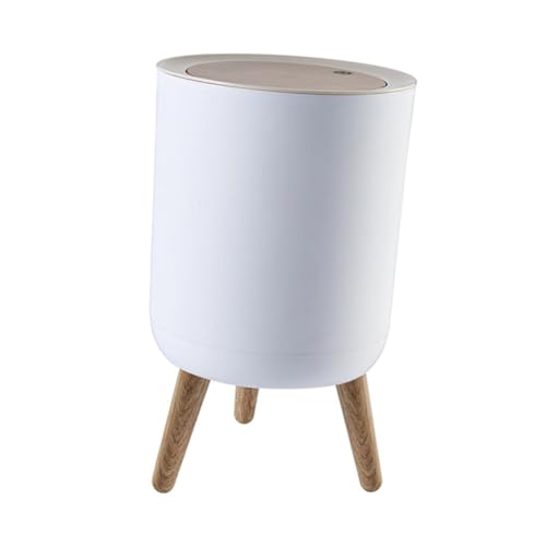 CONGARTENO Hochwertiger Abs Müllbehälter Weiß Stylischer Hoher Abfallbehälter für Büro und Zuhause Großer Fassungsvermögen Stabiler Stand Modernes Design für Schreibtisch und von CONGARTENO