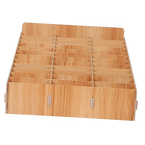 CONGARTENO Holz Desktop Organizer Fächer Multifunktionale Handy Aufbewahrungsbox für Klassenzimmer Büro Home Office Tisch Ordnungssystem zur Übersichtlichen Aufbewahrung Kleiner Gegenstände von CONGARTENO