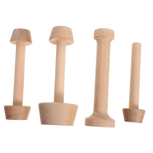 CONGARTENO Holz Gebäckstampfer Doppelseitig Ergonomischer Teigpresse für Kuchen mit Mittelgroßem und Kleinem Tamper Vielseitig für Pastete Käsekuchen Dessertbacken in Küche und Bäckerei von CONGARTENO