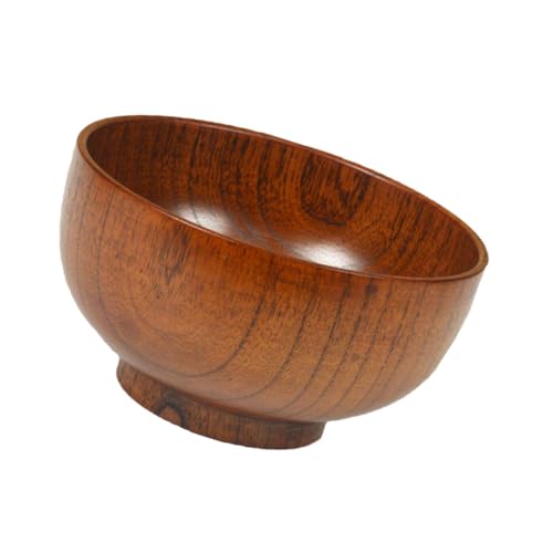 CONGARTENO Holz Reisschale aus Natürlichem Jujube Holz Runde Handgefertigte Leicht und Robust Vielseitig für Reis Snacks und Suppe Praktische Aufbewahrung für Haushalt und Festessen von CONGARTENO