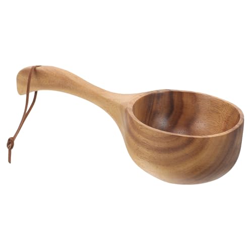 CONGARTENO Holz Schöpfkelle mit Langem Griff Leichter Multifunktionaler Wasserschöpfer aus Natürlichem Holz für Haushalt Küche Garten und Sauna Langlebiger Wasserschöpflöffel zum Waschen und von CONGARTENO