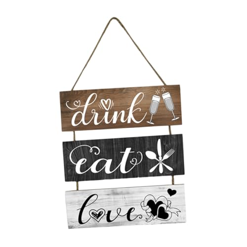 CONGARTENO Holz Türschild mit Seil zum Hängen Leichte Küchen und Esszimmerwand Dekoration Kreative Muster und Langlebiges Naturholz Vielseitiges Deko Schild für Haus Restaurant Büro von CONGARTENO