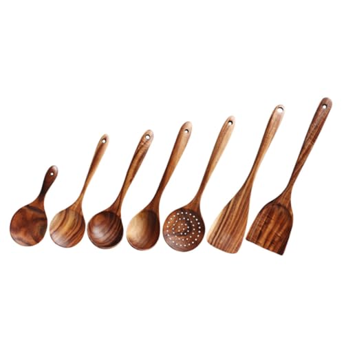 CONGARTENO Holz küchenutensilien aus Langlebigem Holz mit Langem Griff Kleine Schöpflöffel Multifunktional zum Rühren Wenden Servieren Schonend für Antihaftpfannen mit Aufhängeloch CONGARTENO Holz küchenutensilien aus Langlebigem Holz mit Langem Griff Kleine Schöpflöffel Multifunktional zum Rühren Wenden Servieren Schonend für Antihaftpfannen mit Aufhängeloch von CONGARTENO