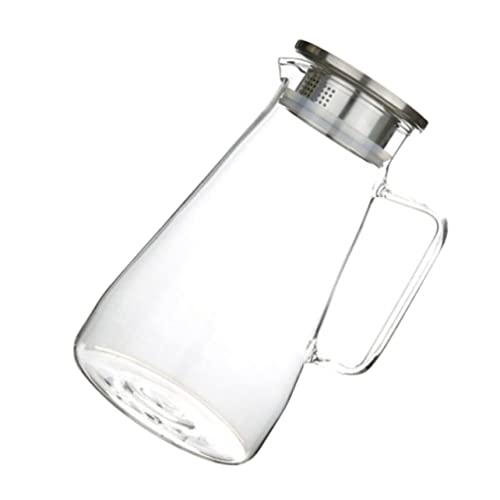 CONGARTENO Kaltwasserkanne aus Bruchsicherem Transparenter Wasserkrug mit Großem Fassungsvermögen Bequemer Griff und Auslaufsicherer Ausgießer für Saft und Tee Zuhause von CONGARTENO