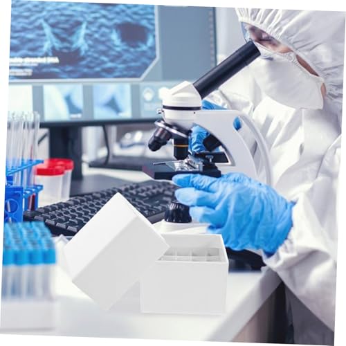 CONGARTENO Karton Gefrierbox Fächer für Zentrifugenröhrchen Stapelbar Kältebeständig Praktische Probenlagerung für Labor Platzsparend mit Klappdeckel Vielseitig Einsetzbar von CONGARTENO