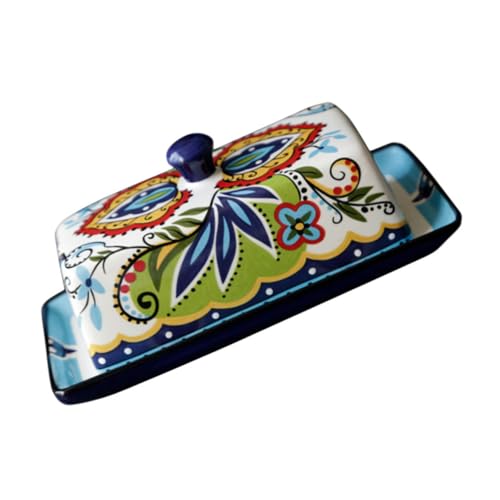 CONGARTENO Keramik Butterdose mit Deckel Stilvolle Food Serving Plate Hitzebeständig Luftdicht Verschließbar Praktische Butter Dessertplatte im Europäischen Stil CONGARTENO Keramik Butterdose mit Deckel Stilvolle Food Serving Plate Hitzebeständig Luftdicht Verschließbar Praktische Butter Dessertplatte im Europäischen Stil von CONGARTENO