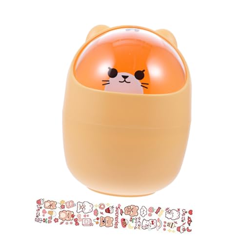 CONGARTENO Kleiner Desktop mülleimer Cartoon Design mit Klappdeckel Kompakt Leicht für Büro Wohnzimmer Schlafzimmer Küche Geeignet Niedlicher Mini Abfalleimer CONGARTENO Kleiner Desktop mülleimer Cartoon Design mit Klappdeckel Kompakt Leicht für Büro Wohnzimmer Schlafzimmer Küche Geeignet Niedlicher Mini Abfalleimer von CONGARTENO