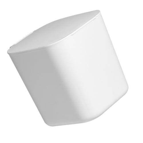 CONGARTENO Kleiner Desktop mülleimer mit Deckel Multifunktionaler Aufbewahrungseimer für Schreibtisch und Tisch Praktischer Mini tischabfalleimer in Weiß für Büro und Zuhause von CONGARTENO
