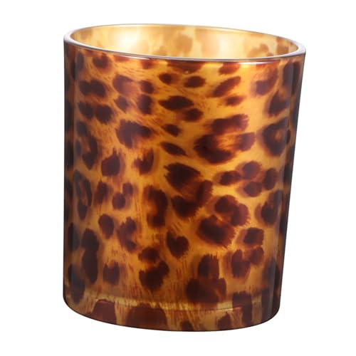 CONGARTENO Kreativer Leopardenmuster Kerzenhalter Gelb Stabiler Desktop Kerzenständer für DIY Teelicht Stilvolle Bar und Wohnraumdekoration Einzigartiges Design Windlicht Print CONGARTENO Kreativer Leopardenmuster Kerzenhalter Gelb Stabiler Desktop Kerzenständer für DIY Teelicht Stilvolle Bar und Wohnraumdekoration Einzigartiges Design Windlicht Print von CONGARTENO