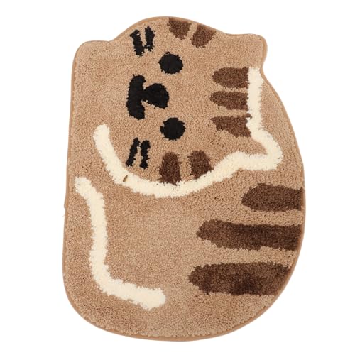 CONGARTENO Kuscheliger Katzenform Fußmatte rutschfest Wasserabsorbierend Dekorativer Teppich für Badezimmer Eingang Flur Schlafzimmer Geeignet von CONGARTENO