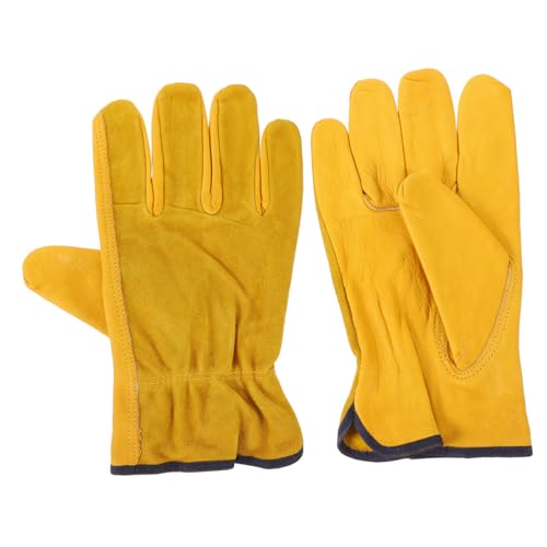 CONGARTENO Leder Gartenhandschuhe Arbeitsschutz Robust Ergonomisch für Herren Damen Vielseitig für Garten Holzverarbeitung Reparatur von CONGARTENO