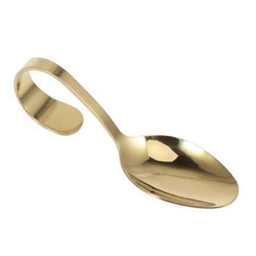 CONGARTENO Löffel mit Gebogenem Griff Spiegelpoliert Rostfrei Langlebig als Buffet und Servierlöffel für Hotel Hochzeit Cocktailparty Hautschonend und Formstabil Goldfarben CONGARTENO Löffel mit Gebogenem Griff Spiegelpoliert Rostfrei Langlebig als Buffet und Servierlöffel für Hotel Hochzeit Cocktailparty Hautschonend und Formstabil Goldfarben von CONGARTENO