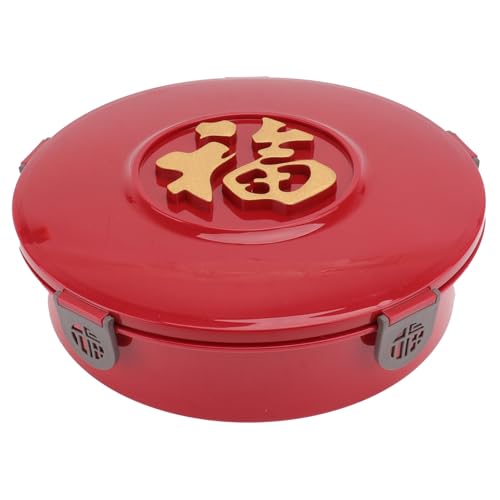 CONGARTENO Mehrzweck Snackbox mit Abdeckung Großer Runder Party Snackteller Year Design Vielseitiges Mehrfachfach für Süßigkeiten Obst und Trockenfrüchte Leicht und Kompakt von CONGARTENO