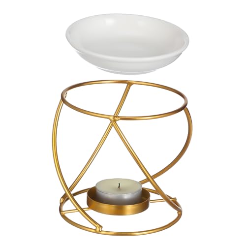 CONGARTENO Metall Wax Melt Warmer mit Teelicht Halterung Ätherischer Öl Aromabrenner für Zuhause Dekorativer Wachsschmelzer in Gold Vielseitig für Zeitliche Duftanpassung und Gemütliche von CONGARTENO
