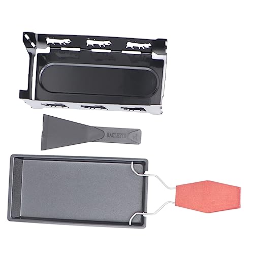 CONGARTENO Mini Antihaft Käse Grill Set Tragbare Backform mit Holzgriff Teilig für Camping und Küche Backblech Kleiner Spachtel und Schwarzem Herdgestell für Käsefondue und von CONGARTENO