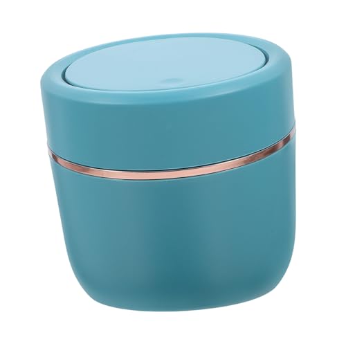 CONGARTENO Mini Tischmülleimer mit Pressdeckel Kunststoff Praktischer Desktop Abfallbehälter für Büro und Zuhause Platzsparend Geruchsdicht in Elegantem Abendgrün Vielseitig als Müll oder von CONGARTENO