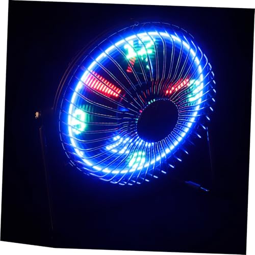 CONGARTENO Mini USB LED mit Temperaturanzeige und Uhr Leiser Metall Lüfter mit Drehung Tragbarer Persönlicher Schreibtischventilator für Büro Zuhause und Auto Geräuscharm Langlebig von CONGARTENO