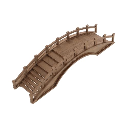 CONGARTENO Miniatur Holz Bogenbrücke Deko Stabiles Naturholz Modell Mikrolandschaft Bonsai Garten Figurine Robust Dauerhaft Kleine Gartenbrücke von CONGARTENO