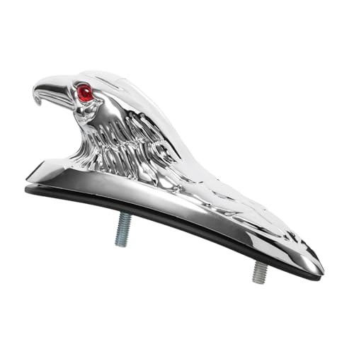 CONGARTENO Motorrad Metall Adlerkopf Deko Front Schutzblech Verzierung Motorrad Zubehör Silber Einfache Montage Auffälliges Design für Individuelles Bike Styling von CONGARTENO