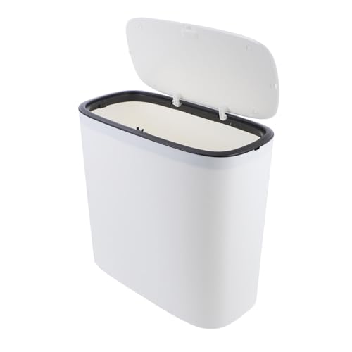 CONGARTENO Mülleimer mit Deckel Push öffnung Abfalleimer Schmal für Küche Bad Wohnzimmer Büro Hygienischer Abfallbehälter Moderner Abfallcontainer mit Pop up Funktion von CONGARTENO