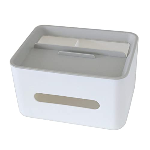 CONGARTENO Multifunktionaler Desktop Organizer Taschentuchspender Weiß Praktischer Sundries Container mit Robustem Verschleißfestem Material für Büro und Wohnzimmer von CONGARTENO
