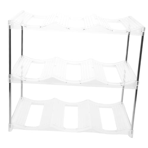 CONGARTENO Multifunktionaler Wasserbecherhalter Stapelbarer Flaschenhalter Küchenschrank Organizer Durchsichtiges Weinregal Kunststoff Getränkeregal Organizer Stapelbarer von CONGARTENO