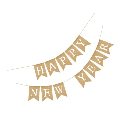 CONGARTENO Neujahrs Deko Party Wimpel aus Leinen Kreative Hängende Flaggen mit Englischem Vielseitige Silvester Dekoration für Innen und Außen für Foto Hintergründe und Feierlichkeiten CONGARTENO Neujahrs Deko Party Wimpel aus Leinen Kreative Hängende Flaggen mit Englischem Vielseitige Silvester Dekoration für Innen und Außen für Foto Hintergründe und Feierlichkeiten von CONGARTENO