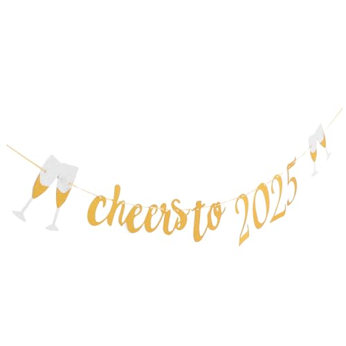CONGARTENO Neujahrsbanner Glitzerndes Banner für Partys Wiederverwendbar für und Außenbereich Geeignet zur Dekoration und Schaffung Festlichen von CONGARTENO