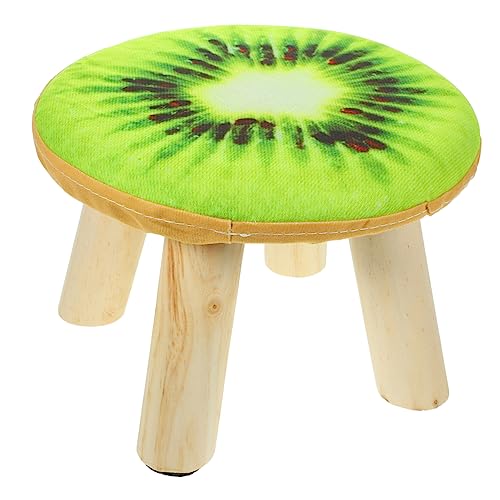 CONGARTENO Niedriger Cartoon Hocker aus Holz mit Abnehmbarem Kissen Multifunktionaler Fußhocker für Bad Küche und Kinderzimmer Fruchtmuster CONGARTENO Niedriger Cartoon Hocker aus Holz mit Abnehmbarem Kissen Multifunktionaler Fußhocker für Bad Küche und Kinderzimmer Fruchtmuster von CONGARTENO