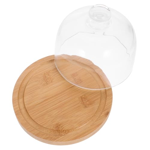 CONGARTENO Obst Probierteller mit Transparentem Glasdeckel Servierplatte für Brot und Desserts Stilvolles Aufbewahrungs und Präsentationsset für Partys und Cafés von CONGARTENO