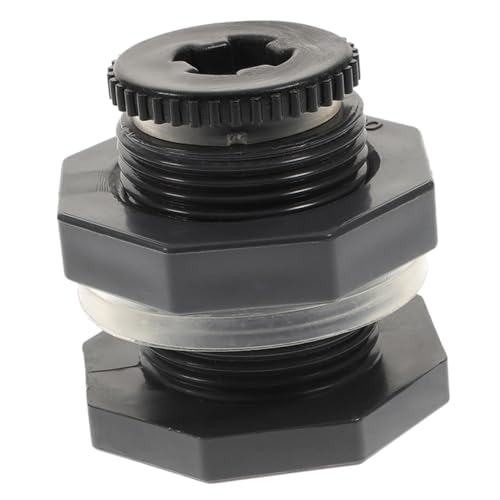 CONGARTENO PVC Schottverschraubung Wasserbehälter Anschluss mit Dichtung und Verschlussstopfen Dichtungsstarker Adapter für Regentonnen Teiche und Aquarien Langlebig und Installieren von CONGARTENO