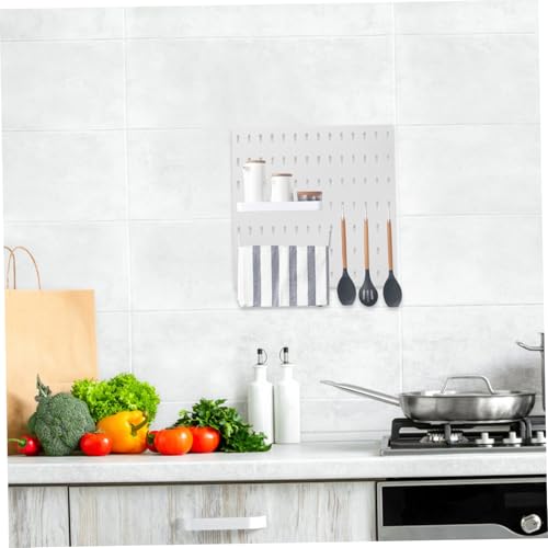 CONGARTENO Pegboard Wandregal Weiß Lochwand Paneele ohne Bohren Vielseitiges Werkzeug und Aufbewahrungssystem für Garage Werkstatt Flur und Zimmer Einfach zu Montieren Platzsparend und von CONGARTENO