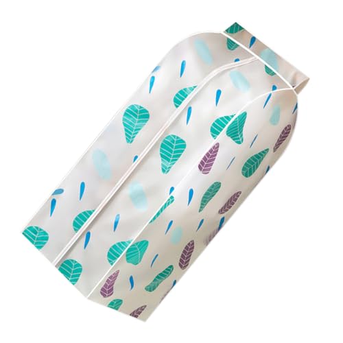 CONGARTENO Peva Kleidersack mit Reißverschluss Große Staubschutz Hülle für Kleidung Atmungsaktiv Umweltfreundlich mit Grünem Blattmuster für Kleiderschrankaufbewahrung von CONGARTENO