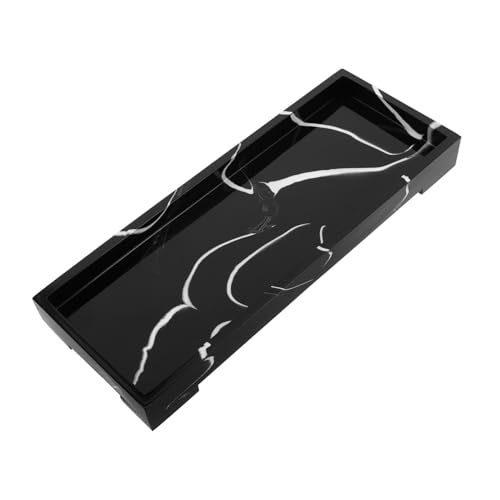 CONGARTENO Resin Organizer Tray mit Elegantem Marmor Muster Rechteckiges Badezimmer Tablett für Seife Schmuck und Kosmetik Multifunktionaler Vanity Storage Tray für Waschbecken und von CONGARTENO