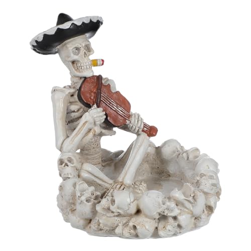 CONGARTENO Resin Skull Aschenbecher Winddicht Halloween Dekoration für Innen Außen Tischbar Kompakt Künstlerisch Stilvoll für Raucher und Halloween Partys von CONGARTENO