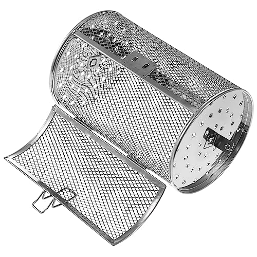 CONGARTENO Rotisserie Backkorb für Heißluftfritteuse Multifunktionales Grillzubehör mit Beweglicher Tür für Trockenfrüchte und Backwaren Kompatibel mit Meisten Luftfritteusen Silber von CONGARTENO
