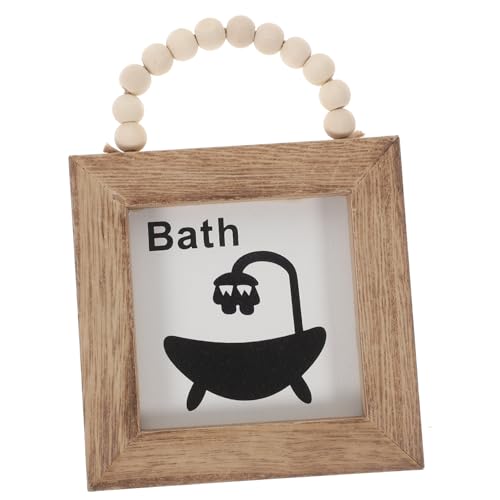 CONGARTENO Rustikales Badezimmer Wandschild aus Holz Dekoratives Hängendes Türschild für Gäste wc Hotel und Bad Charmante Wandkunst als Duschornament Rustikale Badezimmer Deko für Gemütliche von CONGARTENO