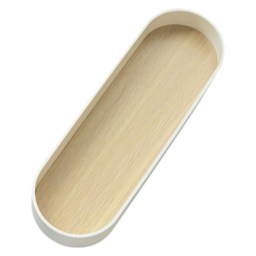 CONGARTENO Rustikales Holztablett Schmuck Organizer Aufbewahrungsbox Kosmetika Desktop Aufbewahrung Schmuckhalter Multifunktional Quadratisch Weiß Nordischer Stil von CONGARTENO