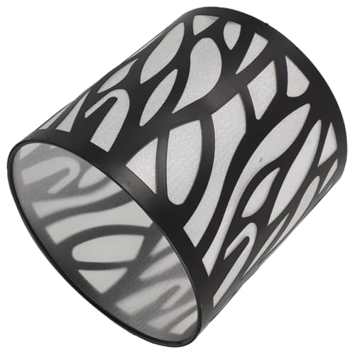 CONGARTENO Schwarzer Metall Lampenschirm Hohl Design Robuster Metall Lampenschirm für Tischlampe Deckenleuchte Wandlampe Sanfte Beleuchtung Beleuchtung Zubehör von CONGARTENO